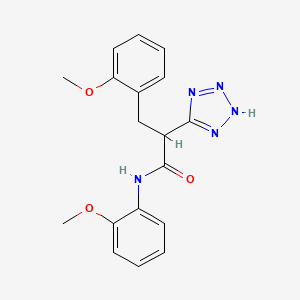 molecular formula C18H19N5O3 B2484349 N,3-双(2-甲氧基苯基)-2-(2H-四唑-5-基)丙酰胺 CAS No. 483993-73-3