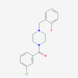 molecular formula C18H18ClFN2O B248435 1-(3-Chlorobenzoyl)-4-(2-fluorobenzyl)piperazine 