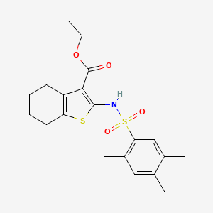 molecular formula C20H25NO4S2 B2484350 Ethyl 2-(2,4,5-trimethylbenzenesulfonamido)-4,5,6,7-tetrahydro-1-benzothiophene-3-carboxylate CAS No. 1374679-61-4