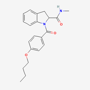 molecular formula C21H24N2O3 B2484356 1-(4-butoxybenzoyl)-N-methylindoline-2-carboxamide CAS No. 1100789-03-4