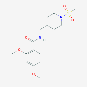 molecular formula C16H24N2O5S B2484358 2,4-dimethoxy-N-((1-(methylsulfonyl)piperidin-4-yl)methyl)benzamide CAS No. 1235317-97-1
