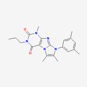 molecular formula C21H25N5O2 B2484412 8-(3,5-dimethylphenyl)-1,6,7-trimethyl-3-propyl-1H-imidazo[2,1-f]purine-2,4(3H,8H)-dione CAS No. 887456-35-1
