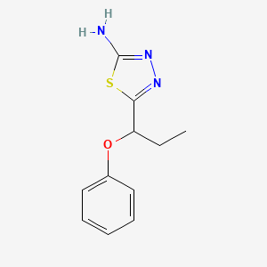 molecular formula C11H13N3OS B2484424 5-(1-苯氧基丙基)-1,3,4-噻二唑-2-胺 CAS No. 76784-73-1