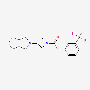 molecular formula C19H23F3N2O B2484427 1-[3-(3,3a,4,5,6,6a-Hexahydro-1H-cyclopenta[c]pyrrol-2-yl)azetidin-1-yl]-2-[3-(trifluoromethyl)phenyl]ethanone CAS No. 2415518-26-0