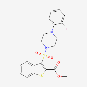 molecular formula C20H19FN2O4S2 B2484448 Methyl 3-{[4-(2-fluorophenyl)piperazin-1-yl]sulfonyl}-1-benzothiophene-2-carboxylate CAS No. 899725-38-3