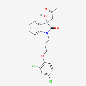 molecular formula C20H19Cl2NO4 B2484471 1-(3-(2,4-Dichlorophenoxy)propyl)-3-hydroxy-3-(2-oxopropyl)indolin-2-one CAS No. 879044-28-7
