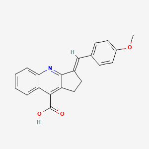 molecular formula C21H17NO3 B2484477 3-[(4-甲氧基苯基)甲亚甲基]-1H,2H,3H-环戊[b]喹啉-9-羧酸 CAS No. 380342-11-0