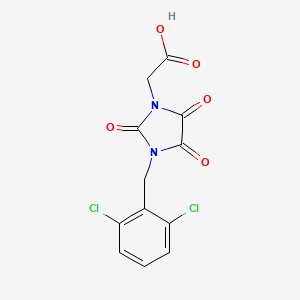 molecular formula C12H8Cl2N2O5 B2484479 2-[3-(2,6-Dichlorobenzyl)-2,4,5-trioxo-1-imidazolidinyl]acetic acid CAS No. 320423-01-6