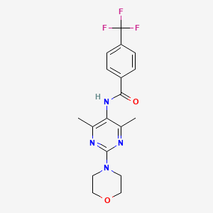 molecular formula C18H19F3N4O2 B2484482 N-(4,6-dimethyl-2-morpholinopyrimidin-5-yl)-4-(trifluoromethyl)benzamide CAS No. 1448045-47-3