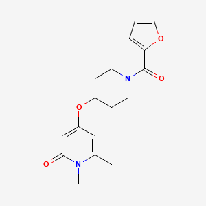 molecular formula C17H20N2O4 B2484493 4-((1-(furan-2-carbonyl)piperidin-4-yl)oxy)-1,6-dimethylpyridin-2(1H)-one CAS No. 2034429-33-7