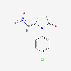 molecular formula C10H7ClN2O3S B2484499 (2Z)-3-(4-chlorophenyl)-2-(nitromethylidene)-1,3-thiazolidin-4-one CAS No. 338417-48-4