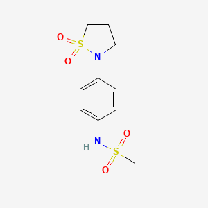 molecular formula C11H16N2O4S2 B2484511 N-(4-(1,1-二氧代异噻唑啉-2-基)苯基)乙磺酰胺 CAS No. 941885-63-8