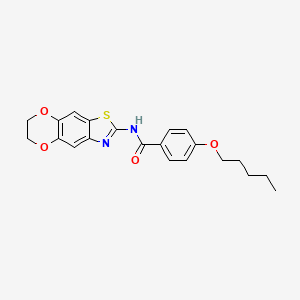 molecular formula C21H22N2O4S B2484518 N-(6,7-dihydro-[1,4]dioxino[2,3-f][1,3]benzothiazol-2-yl)-4-pentoxybenzamide CAS No. 892845-28-2