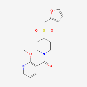 molecular formula C17H20N2O5S B2484529 (4-((Furan-2-ylmethyl)sulfonyl)piperidin-1-yl)(2-methoxypyridin-3-yl)methanone CAS No. 1448128-15-1