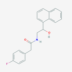 molecular formula C20H18FNO2 B2484536 2-(4-氟苯基)-N-(2-羟基-2-(萘-1-基)乙基)乙酰胺 CAS No. 1351635-27-2