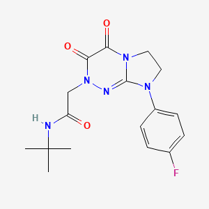 molecular formula C17H20FN5O3 B2484537 N-(tert-butyl)-2-(8-(4-fluorophenyl)-3,4-dioxo-3,4,7,8-tetrahydroimidazo[2,1-c][1,2,4]triazin-2(6H)-yl)acetamide CAS No. 941917-79-9
