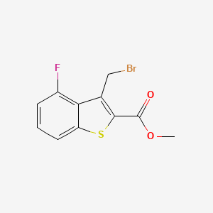 molecular formula C11H8BrFO2S B2484539 Methyl 3-(bromomethyl)-4-fluoro-1-benzothiophene-2-carboxylate CAS No. 1305710-68-2