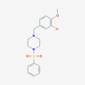 molecular formula C18H21BrN2O3S B248456 1-(3-Bromo-4-methoxybenzyl)-4-(phenylsulfonyl)piperazine 