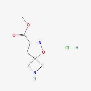 molecular formula C7H11ClN2O3 B2484576 Methyl 5-oxa-2,6-diazaspiro[3.4]oct-6-ene-7-carboxylate;hydrochloride CAS No. 2237235-30-0