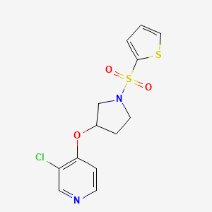 3-Chloro-4-((1-(thiophen-2-ylsulfonyl)pyrrolidin-3-yl)oxy)pyridine