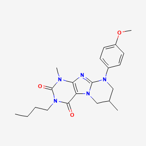 molecular formula C21H27N5O3 B2484595 3-butyl-9-(4-methoxyphenyl)-1,7-dimethyl-7,8-dihydro-6H-purino[7,8-a]pyrimidine-2,4-dione CAS No. 848672-11-7