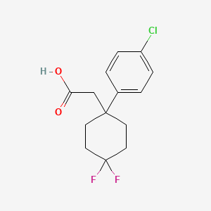 molecular formula C14H15ClF2O2 B2484605 2-[1-(4-氯苯基)-4,4-二氟环己基]乙酸 CAS No. 2251053-32-2