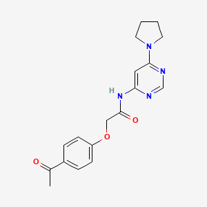 molecular formula C18H20N4O3 B2484612 2-(4-acetylphenoxy)-N-(6-(pyrrolidin-1-yl)pyrimidin-4-yl)acetamide CAS No. 1396869-99-0