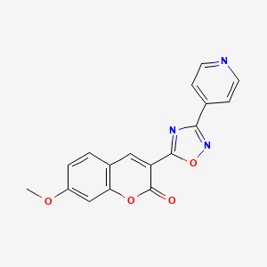 molecular formula C17H11N3O4 B2484613 7-甲氧基-3-(3-(吡啶-4-基)-1,2,4-噁二唑-5-基)-2H-香豆素-2-酮 CAS No. 56935-62-7