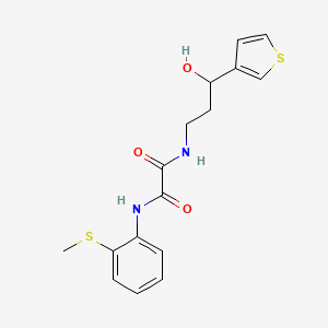 molecular formula C16H18N2O3S2 B2484617 N1-(3-hydroxy-3-(thiophen-3-yl)propyl)-N2-(2-(methylthio)phenyl)oxalamide CAS No. 2034257-29-7