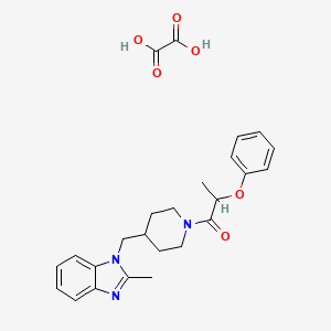 molecular formula C25H29N3O6 B2484618 1-(4-((2-methyl-1H-benzo[d]imidazol-1-yl)methyl)piperidin-1-yl)-2-phenoxypropan-1-one oxalate CAS No. 1351648-14-0