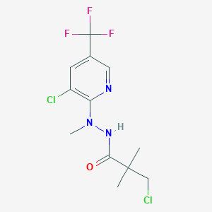 molecular formula C12H14Cl2F3N3O B2484620 3-chloro-N'-[3-chloro-5-(trifluoromethyl)pyridin-2-yl]-N',2,2-trimethylpropanehydrazide CAS No. 303985-96-8