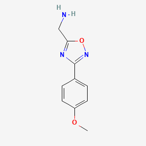 molecular formula C10H11N3O2 B2484621 [3-(4-Methoxyphenyl)-1,2,4-oxadiazol-5-yl]methanamine CAS No. 885953-50-4