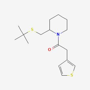 molecular formula C16H25NOS2 B2484630 1-(2-((叔丁基硫基)甲基哌啶-1-基)-2-(噻吩-3-基)乙酮 CAS No. 2034466-74-3