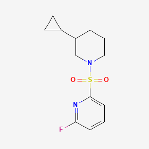 molecular formula C13H17FN2O2S B2484635 2-(3-Cyclopropylpiperidin-1-yl)sulfonyl-6-fluoropyridine CAS No. 2249478-80-4