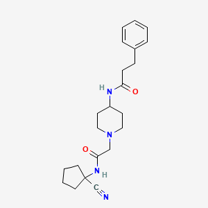 molecular formula C22H30N4O2 B2484642 N-(1-{[(1-cyanocyclopentyl)carbamoyl]methyl}piperidin-4-yl)-3-phenylpropanamide CAS No. 1223417-64-8