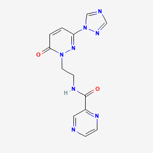 N-(2-(6-oxo-3-(1H-1,2,4-triazol-1-yl)pyridazin-1(6H)-yl)ethyl)pyrazine-2-carboxamide