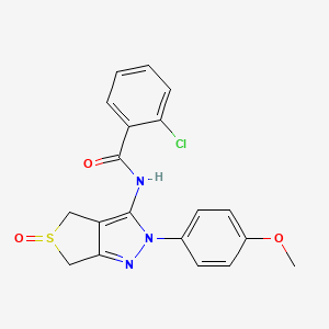 molecular formula C19H16ClN3O3S B2484665 2-chloro-N-[2-(4-methoxyphenyl)-5-oxo-4,6-dihydrothieno[3,4-c]pyrazol-3-yl]benzamide CAS No. 1009459-66-8