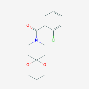 molecular formula C15H18ClNO3 B2484695 (2-Chlorophenyl)(1,5-dioxa-9-azaspiro[5.5]undecan-9-yl)methanone CAS No. 1329328-93-9