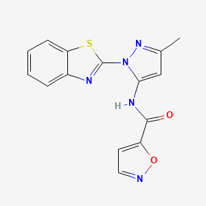 molecular formula C15H11N5O2S B2484696 N-(1-(benzo[d]thiazol-2-yl)-3-methyl-1H-pyrazol-5-yl)isoxazole-5-carboxamide CAS No. 1171947-57-1
