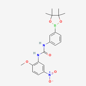 1-(2-Methoxy-5-nitrophenyl)-3-[3-(tetramethyl-1,3,2-dioxaborolan-2-yl)phenyl]urea