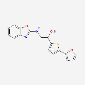 molecular formula C17H14N2O3S B2484702 2-(1,3-Benzoxazol-2-ylamino)-1-[5-(furan-2-yl)thiophen-2-yl]ethanol CAS No. 2380043-82-1