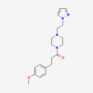 1-(4-(2-(1H-pyrazol-1-yl)ethyl)piperazin-1-yl)-3-(4-methoxyphenyl)propan-1-one