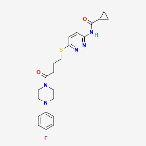 N-(6-((4-(4-(4-fluorophenyl)piperazin-1-yl)-4-oxobutyl)thio)pyridazin-3-yl)cyclopropanecarboxamide