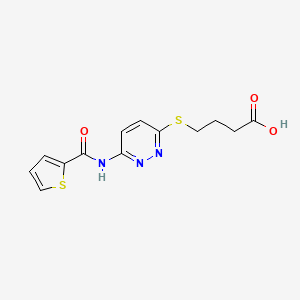 molecular formula C13H13N3O3S2 B2484721 4-((6-(Thiophene-2-carboxamido)pyridazin-3-yl)thio)butanoic acid CAS No. 1286722-09-5