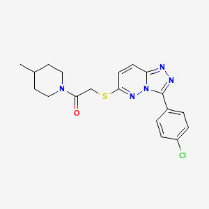2-[[3-(4-Chlorophenyl)-[1,2,4]triazolo[4,3-b]pyridazin-6-yl]sulfanyl]-1-(4-methylpiperidin-1-yl)ethanone