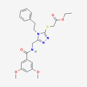ethyl 2-((5-((3,5-dimethoxybenzamido)methyl)-4-phenethyl-4H-1,2,4-triazol-3-yl)thio)acetate