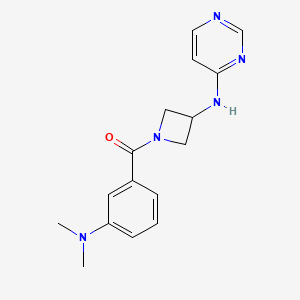 molecular formula C16H19N5O B2484753 N-{1-[3-(二甲胺基)苯甲酰]氮杂环丁烷-3-基}嘧啶-4-胺 CAS No. 2097918-75-5