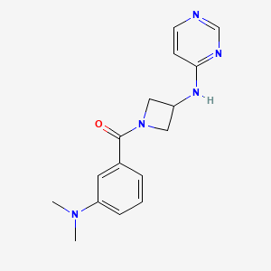 molecular formula C16H19N5O B2484753 N-{1-[3-(Dimethylamino)benzoyl]azetidin-3-yl}pyrimidin-4-amin CAS No. 2097918-75-5