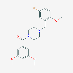 molecular formula C21H25BrN2O4 B248476 1-[(5-BROMO-2-METHOXYPHENYL)METHYL]-4-(3,5-DIMETHOXYBENZOYL)PIPERAZINE 