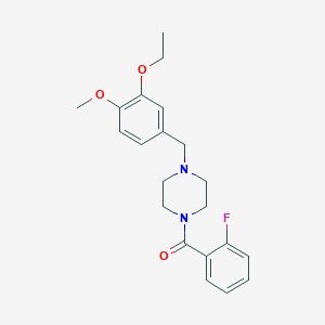 molecular formula C21H25FN2O3 B248477 [4-(3-Ethoxy-4-methoxy-benzyl)-piperazin-1-yl]-(2-fluoro-phenyl)-methanone 